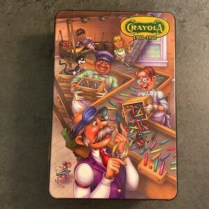 Crayola Crayons 100th Birthday collectible Tin with retired crayons 2003